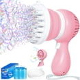 thumbnail image 1 of Pistola de burbujas rosa Sloosh con ventilador extraíble y kit de soluciones, 1 of 7