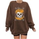 thumbnail image 1 of Moda mujer estampado manga larga cómoda transpirable cuello redondo camisa Tops Pompotops FGAJ7885, 1 of 7