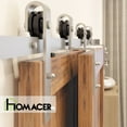 thumbnail image 4 of Homacer Brushed Nickel Single Track Bypass Sliding Barn Door Hardware Kit, for Two/Double Doors, 12ft Long Flat Track, Classic Design Roller, Heavy Duty, for Interior Use, 4 of 8