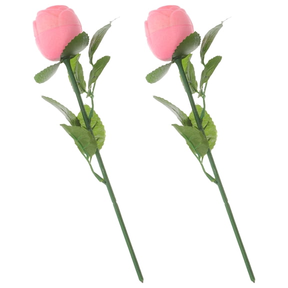 LOLIPPYY Set of Rose-Shaped Jewelry Boxes for and Earrings, Elegant Lint Material Organizer