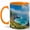 Orange, variant on Coastal Cliff Sunshine Coffee Mug, Ocean Nature Mug, Beach Lover Birthday Christmas Gift, Blue Sea Seagull Wildflower Landscape Art, 11 oz White Ceramic Coffee Cup for Tea Lover