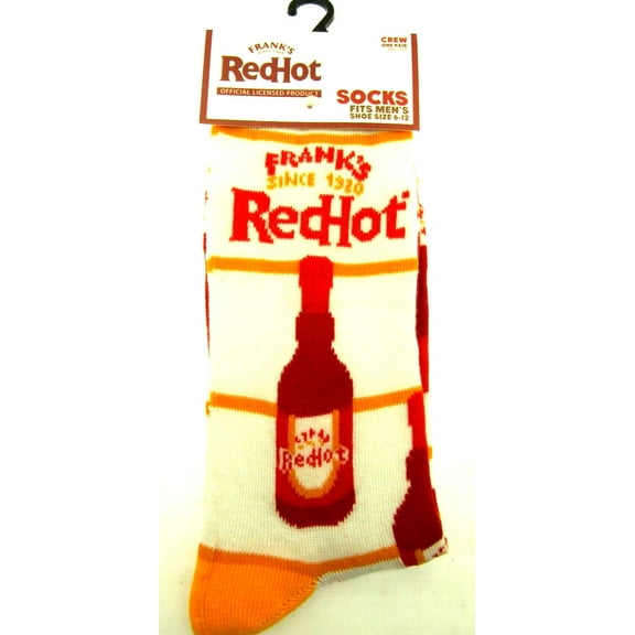 One Pair of Frank's Redhot Crew Socks for Men Shoe Sizes 6 - 12