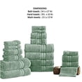 thumbnail image 2 of The Urban Port BM222878 Bergamo Spun Loft Towel Set with Striped Pattern, Green - 18 Piece, 2 of 2