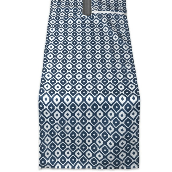 Tapete de mesa DII Ikat para exteriores, resistente al agua, 35 x 275 cm, azul