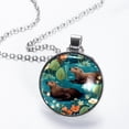 thumbnail image 2 of Platypus Elegant Glass Design Circular Pendant Necklace - Stylish Statement Necklaces, 2 of 5