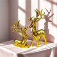 thumbnail image 3 of nvzhuang 2 Pcs Reindeer Figurines Christmas Deer Resin Statues Small Animals Desk Decor for Home Holiday Party, 3 of 8