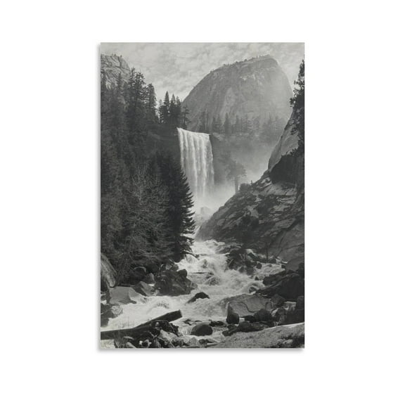 ANSEL ADAMS Vernal Fall from Lady Franklin Rock Posters Art Print Wall Photo Paint Poster Hanging Picture Family Bedroom Decor Gift 12x18inch(30x45cm)