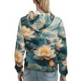 thumbnail image 7 of Picia Mountain Lotus Serenity Pattern Casual Women's Hoodie, Hooded Sweatshirt with Kangaroo Pocket, Comfortable Pullover with Eye-catching Drawstrings-Medium, 7 of 7