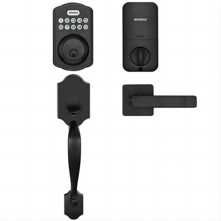 Revolo Digital Deadbolt Lock Set with 2 Handles, Keyless Entry Door Lock, Electronic Digital Keypad Lock for Front Door-Matte Black