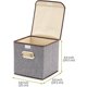 thumbnail image 3 of Caja de almacenamiento plegable de 14 l con tapa, cubo, caja de almacenamiento para ropa, decoración, ropa interior, juguetes, revistas, artículos pequeños, accesorios - Paquete de 4 - Gra, 3 of 5
