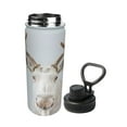 thumbnail image 2 of Yiaed White Reindeer Portrait Print Sports Insulated Kettle Bottle Reusable Stainless Steel Insulated Cup, Outdoor Portable Casual Stainless Steel Insulation Cup, 2 of 7