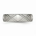 thumbnail image 3 of Stainless Steel Criss-cross Design 6mm Brushed and Polished Band Size: 12; for Adults and Teens; for Women and Men, 3 of 6