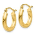 thumbnail image 2 of 10K Yellow Gold Earring Hoop Women'S 10 mm 3 Polished 3Mm Tube Earrings, 2 of 4