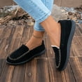 thumbnail image 4 of FRSASU Women's Fashionable and Casual Solid Color Lightweight Moccasins Lining Work Flat Shoes Black, 4 of 9