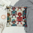thumbnail image 2 of Robot Throw Pillow Cushion Cover, Various Different Super Robot Set in Cartoon Style Fantasy Futuristic Machine, Decorative Square Accent Pillow Case,Multicolor, 2 of 5