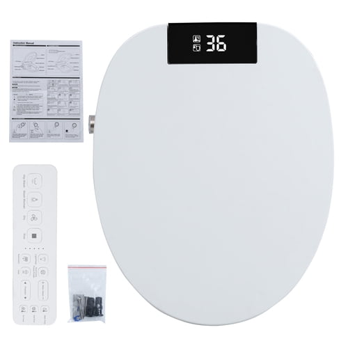 ziertyon Nozzle Electric Bidet Toilet Seat, Bidet Attachment for Elongated Toilet, Self-Cleaning, Feminine & Posterior