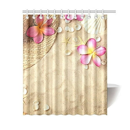 Mkhert Summer Tropical Beach With Plumeria Seashells Starfish