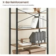 thumbnail image 6 of VASAGLE 6-Tier Tall Bookshelf, Rustic Brown and Black, Industrial Style, 11.8 x 31.5 x 73.2 Inches, 6 of 8