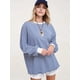 thumbnail image 4 of Camiseta de Larga Extragrande para Mujer, Túnica A Rayas con Bloques de Color, Sudadera Holgada de Otoño con Cuello Redondo Azul y M, 4 of 8
