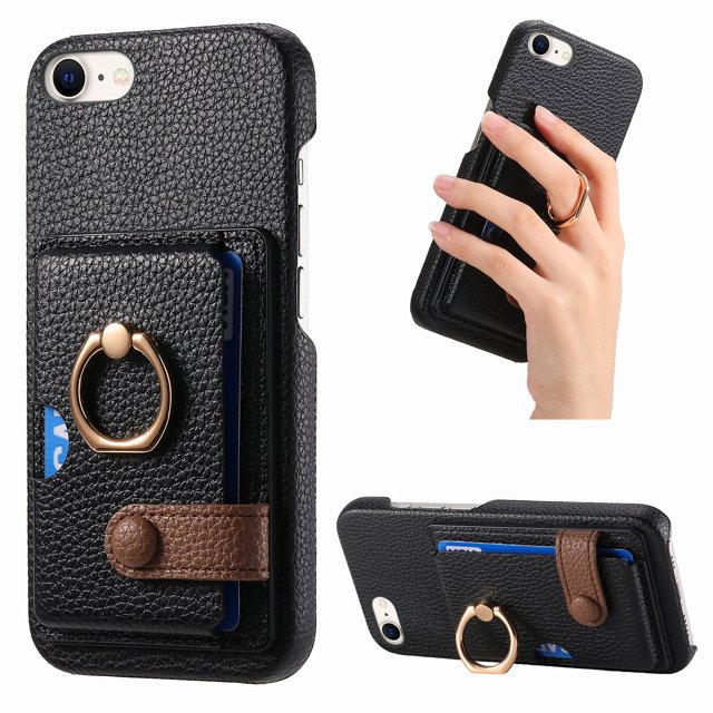 Compatible con iPhone 16 Plus, Funda GANGXUN con soporte magnético y tarjetero
