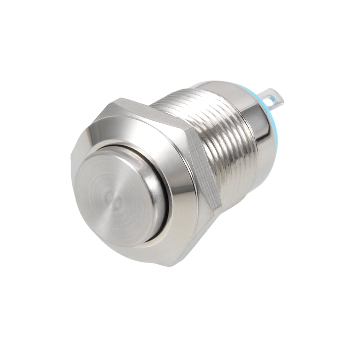 16mm Waterproof Momentary Action Metal Push Button Switch SPST Raised Flat Head 