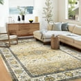 thumbnail image 4 of FairOnly Vintage Indoor Medallion Area Rug 5'x7'Washable Rug Low Pile Stain Resistant Floor Cover for Living Room Bedroom,Yellow, 4 of 7