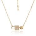 thumbnail image 3 of Collar dorado mujer CYRA con dije de candado y llave, 3 of 3
