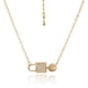 thumbnail image 3 of Collar dorado mujer CYRA con dije de candado y llave, 3 of 3
