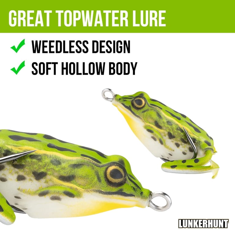 best frog lures for largemouth bass EXAURAFELIS Topwater Fishing Lures, 5pcs Weedless Soft Frog Baits with Tackle Box, Freshwater Floating Pike Snakehead Musky, Ray Frog Lures for Beginners : Sports & Outdoors How to Fish Frog Lures