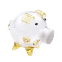 Esquirla Transparent Pig Piggy Bank Clear Glass Pig Piggy Bank Ornament Novelty Tiny Bottles Glass Jar Clear Piggy Bank Festival Gifts