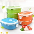 thumbnail image 5 of HJQEQVD 3PCS Food Container Sets Leak Proof Salad Container Stainless for Lunch Hot Food Container Rectangular Insulation Box Stainless Steel Lunch Box Food Storage Container Kitchen Essentials, 5 of 9