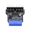 thumbnail image 1 of funtasica Adaptateur Hub USB Performance Stable 19 Broches USB 3.0 vers Double USB2.0 Femelle 9 Broches, 1 of 9