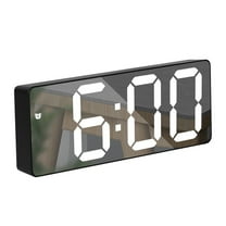HBBKVI Mirror Alarm Clock, Voice Controlled Digital Clock for Bedroom Living Room, 12/24H Display 5 Minutes Snooze Alarm Clock