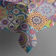thumbnail image 3 of Boho Bohemia Flower Rectangle Tablecloth 60"x120",Waterproof Polyester Rectangle Table Cloth, Wipeable Spillproof Polyester Tablecloth for Dining, Camping, Indoor and Outdoor, 3 of 6
