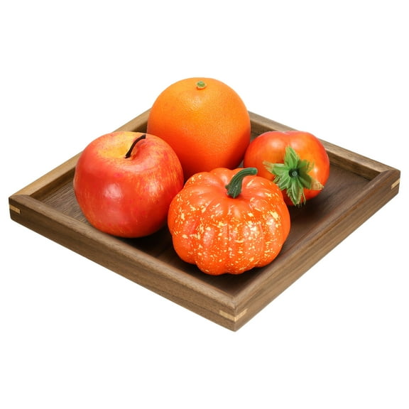 Uxcell Bamboo Serving Tray, 6 x 6 Inch Square Wooden Trays Portable Serving Platters for Food Fruit, Snacks, Bread, Vanity, Weddings, Picnics, Brown (Flat)