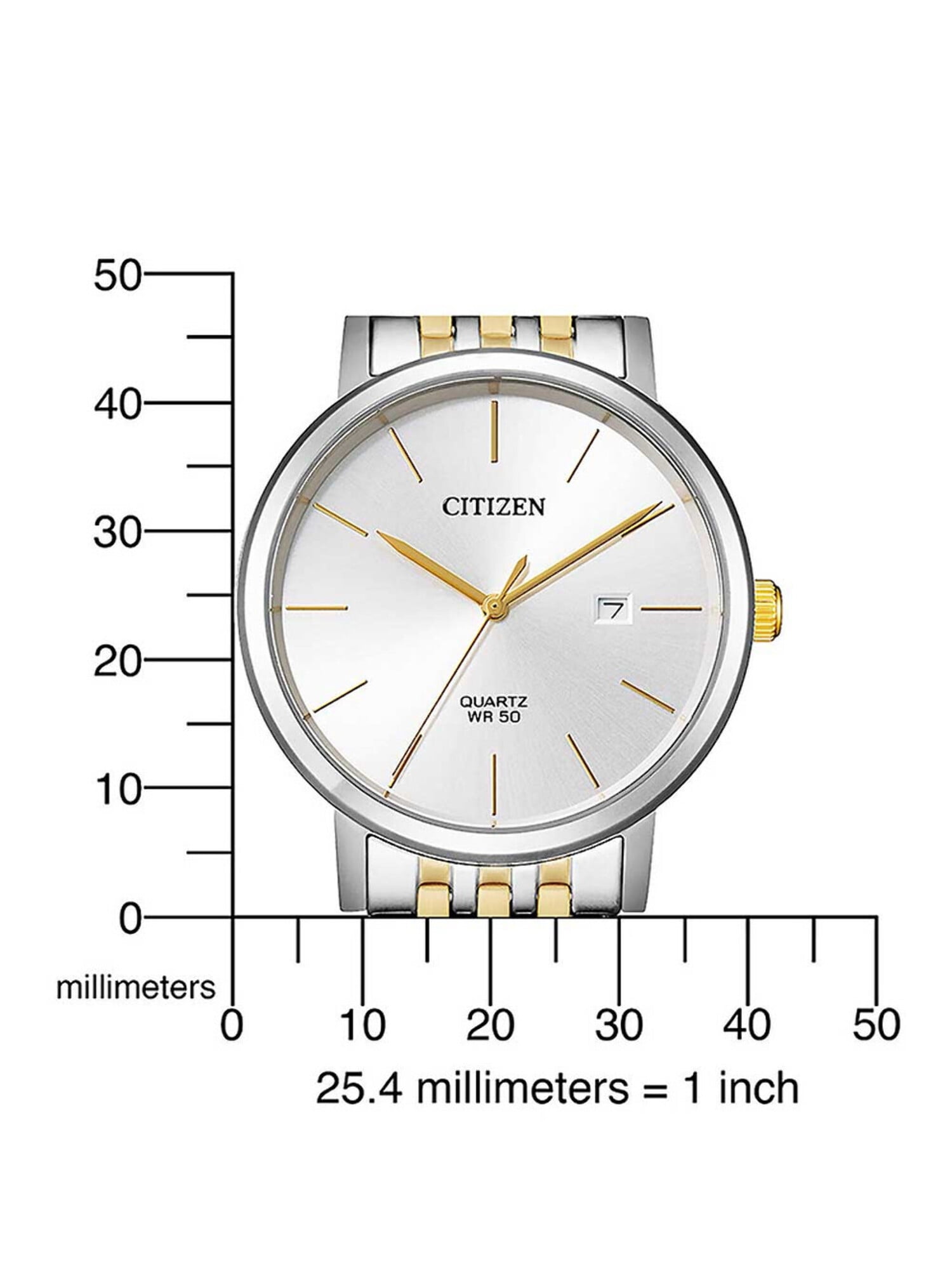 Citizen BI5074-56A Two Tone Stainless Steel Silver Dial Men\'s Quartz Watch