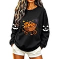 thumbnail image 3 of Uootdi Halloween Sweatshirts for Women Crew Neck Halloween Theme Graphic Womens Sweatshirt Relaxed Fit Holiday Party Womens Tops Gift, 3 of 8