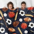 thumbnail image 7 of Baseball Throw Blanket Gifts for Boys, Blue Baseball Soft Cozy Plush Flannel Blanket for Kids Bedroom, Baseball Sport Fleece Fuzzy Blanket with Stars for Toddler Couch Bed Sofa Decor 30"x40", 7 of 7