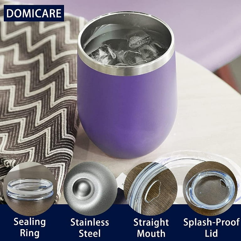 DOMICARE Stainless Steel Wine Tumbler Bulk with Lid, Personalized