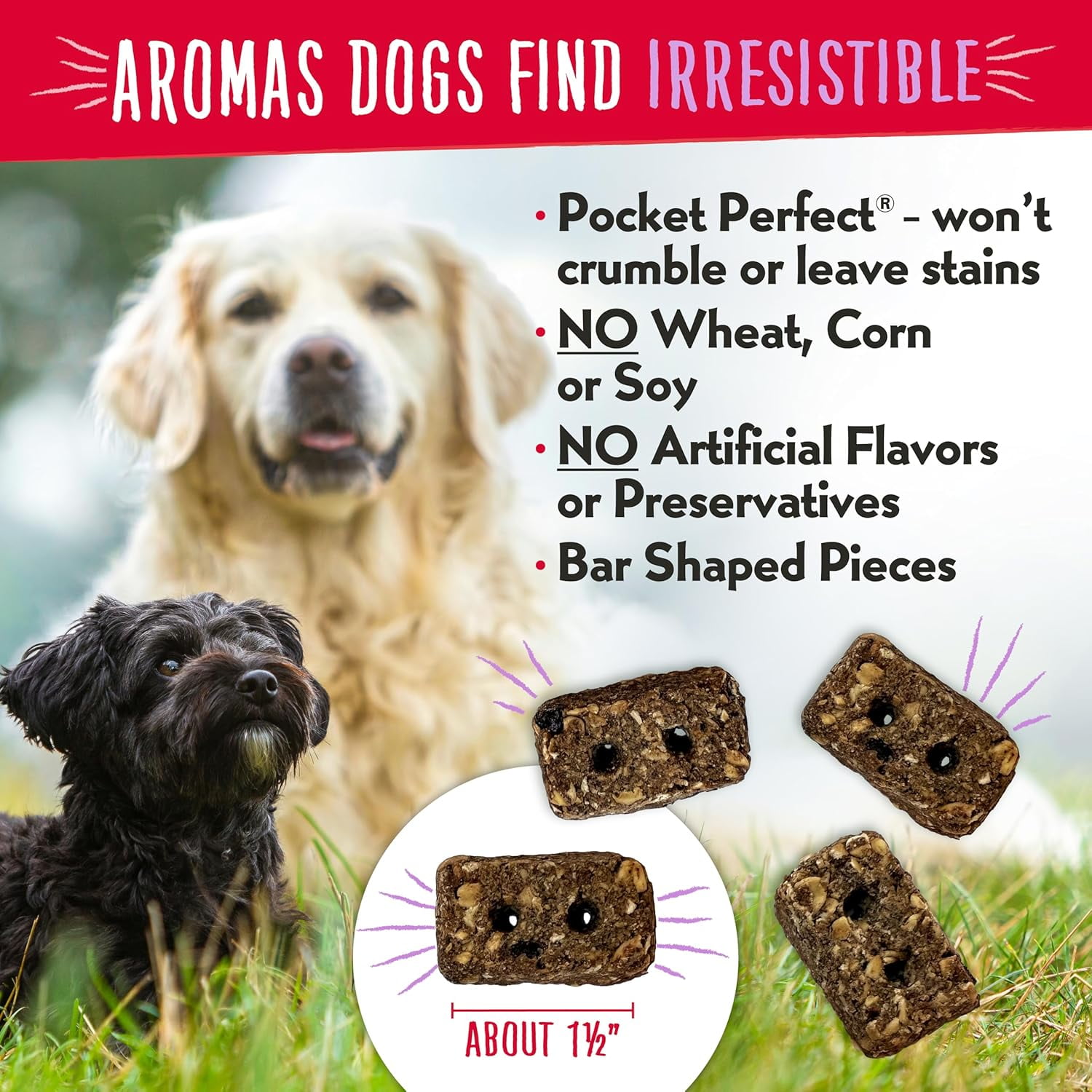 Charlee Bear Crunchy Dog Treats, Bearnola Bites Blueberry Pie, Puppy Training Treats, Vegan Dog Snacks, 8 oz Bags (2), Made USA