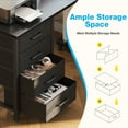 thumbnail image 2 of Casacomoda L Shaped Computer Desk with Charging Station, 53 inch PC Table Study Desk 4 Tier Drawers, Modern Simple Style Laptop Desk for Bedroom, Black, 2 of 8