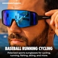 thumbnail image 3 of GRINDERPUNCH Polarized Sports Sunglasses Men Women Cycling Mountain Biking Baseball Hiking Softball Ski Running Glasses - Blue, 3 of 9