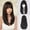 Dark Brown, variant on shoulder-length wig for women natural black layered wig natural full head set with bangs straight hair
