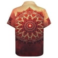 thumbnail image 3 of Red Boho Mandala Shirt Casual Shirts Men Cool Blouses Short-Sleeve, 3 of 6