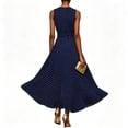 thumbnail image 4 of Levmjia Women's Dress Polka Dot Print Sleeveless Summer Dress Elegant Evening Party Gown with Belt, 4 of 5