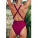 thumbnail image 3 of Traje de baño de una pieza para mujer Traje de baño rojo sólido con cuello en V profundo sexy Namotu CZYD-SY79-1, 3 of 7