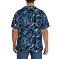 thumbnail image 3 of KLL Chemise Homme Imprimé Pieuvre Manches Courtes Boutonnée Été Plage Cuba - Grande Taille, 3 of 5