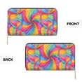 thumbnail image 4 of Leather Wallet 8 X 4.3 In Comfortable Light Waterproof And Durable Zipper Design Easy To Carry Tie-Dye Pattern Rainbow Colors, 4 of 8