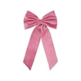 thumbnail image 2 of Large Velvet Bow, Christmas Tree Topper Holiday Wreath Decor, Big Ribbon Bow Ornament For Party Front Door Home Decoration Pink Free Size, 2 of 7