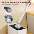 thumbnail image 6 of Disposable Toilet Brush Wand and Holder, Wall Mounted Toilet Cleaner Kit with 12 Refill Heads, Hygienic Disposable System for Bathroom Cleaning, Compact Design, 6 of 6
